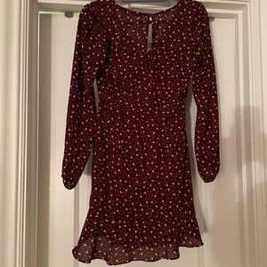 Abercrombie & Fitch Long Sleeve Floral Wrap Dress